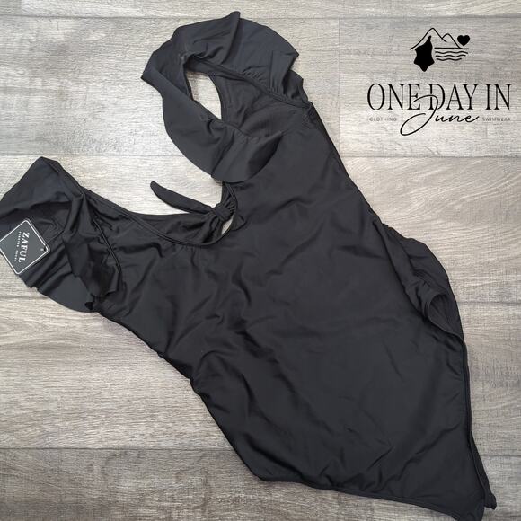 Zaful Cut Out Knot Front One Piece Swimsuit Size M - Picture 5 of 5